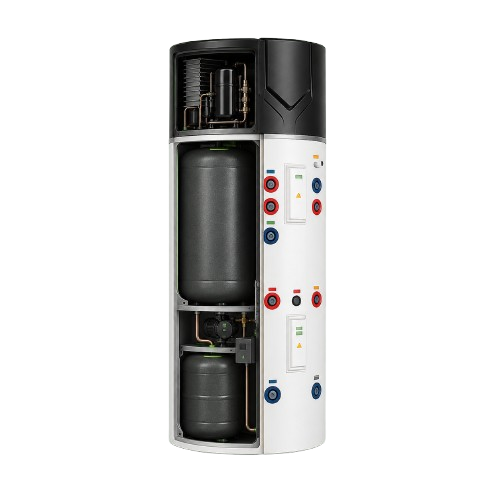 Vedere în secțiune a componentelor integrate ale pompei de căldură R290 All-In-One J12HWH